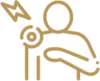 Shoulder injury gold icon