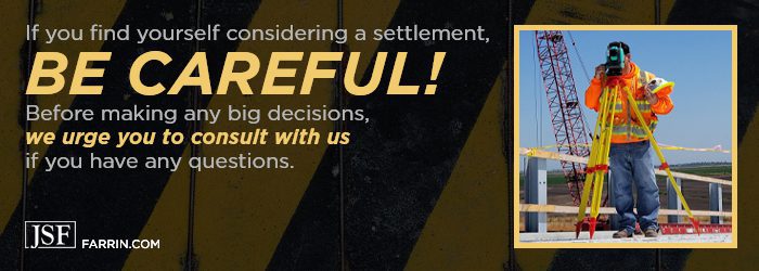 Before taking a settlement for your workers' comp injury from insurance, consult with a workers' comp lawyer.