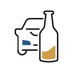 Car and bottle of alcohol icon