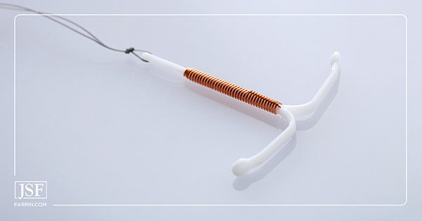 Copper Paragard intrauterine device.