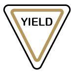 Icon of a YIELD road sign.
