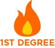 Fire icon representing first degree burns.