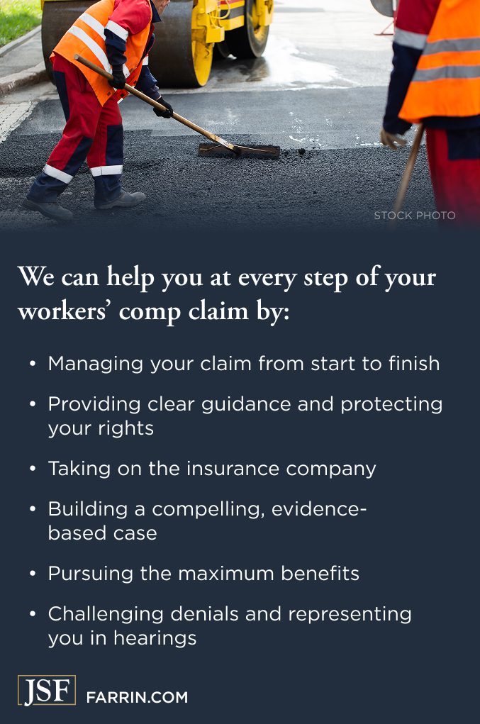 Law Offices of James Scott Farrin. North Carolina road construction accident lawyers describe how attorneys help manage workers comp claims & pursue benefits.
